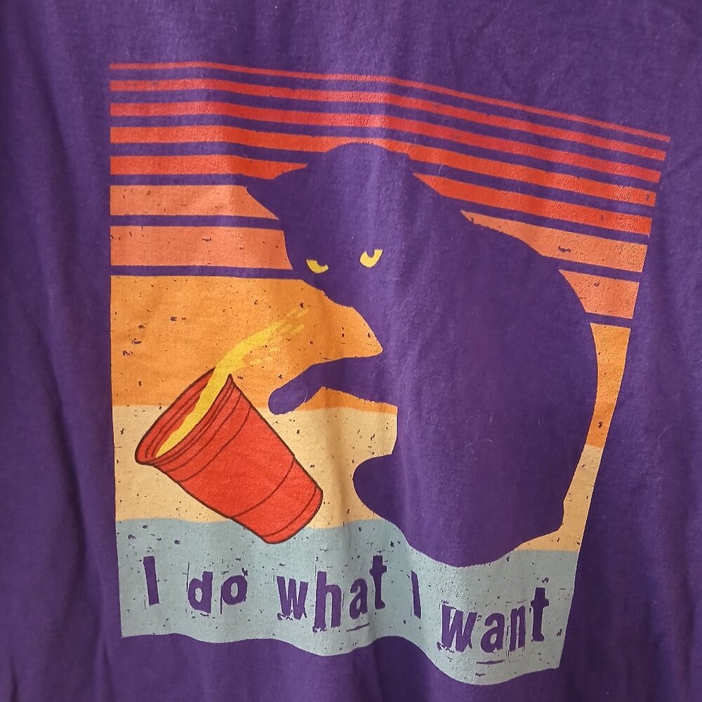 Women's " I Do What I Want " Large Cat Tee